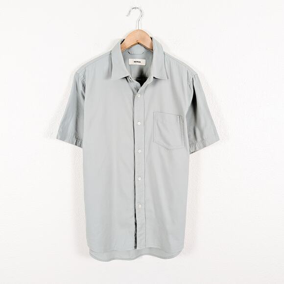 Buck Mason Men's Large Draped Twill S/S One Pocket Shirt light blue - Picture 1 of 7